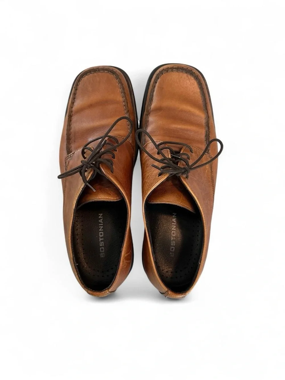 Men's 9.5 Brown Leather Lace Up Casual Dress Shoes
